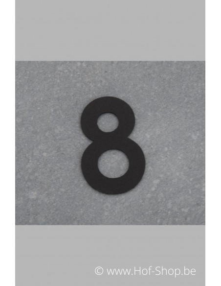 Nummer 8 - zwart inox 5 cm hoog