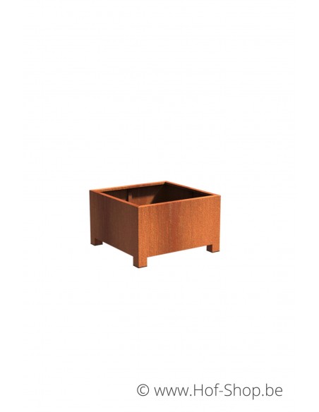 Carrez avec pieds 100 x 100 x 60 cm - Jardinière Adezz en acier Corten