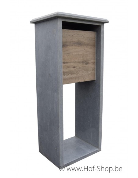 P-Box 3 Aspect bois - boîte aux lettres en pierre bleue