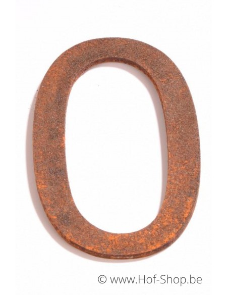 Numéro 0 - acier Corten de 30 cm de haut (Ari)