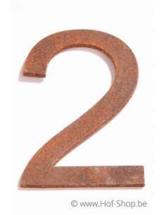 Nummer 2 - cortenstaal 30 cm hoog (Ari)