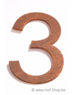 Nummer 3 - cortenstaal 30 cm hoog (Ari)