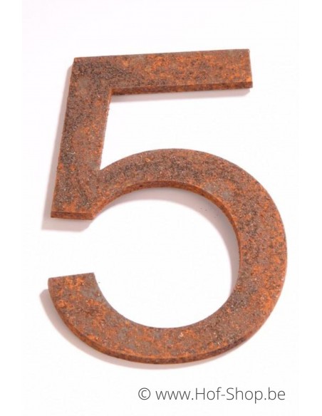 Numéro 5 - acier Corten de 30 cm de haut (Ari)