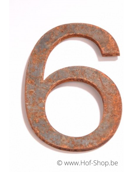 Nummer 6 - cortenstaal 30 cm hoog (Ari)