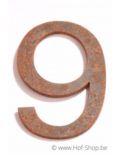 Nummer 9 - cortenstaal 30 cm hoog (Ari)