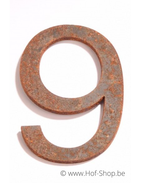 Numéro 9 - acier Corten de 30 cm de haut (Ari)