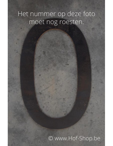 Numéro 0 - acier Corten de 30 cm de haut (Ari)