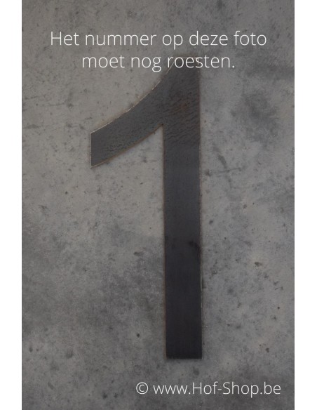 Nummer 1 - cortenstaal 30 cm hoog (Ari)