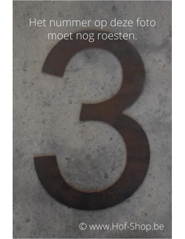 Numéro 3 - acier Corten de 30 cm de haut (Ari)