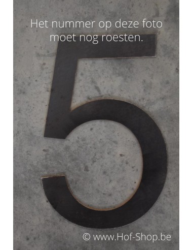 Numéro 5 - acier Corten de 30 cm de haut (Ari)