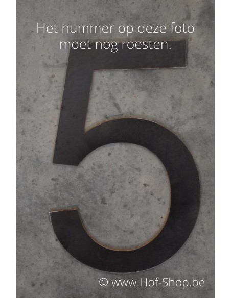 Numéro 5 - acier Corten de 30 cm de haut (Ari)