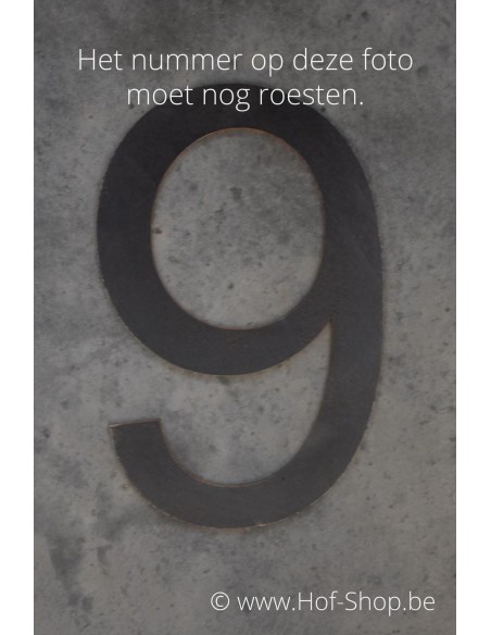 Nummer 9 - cortenstaal 30 cm hoog (Ari)
