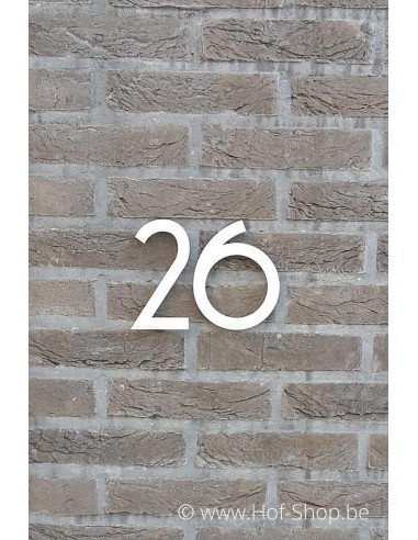 Numéro 1 avec espaceurs - acier inoxydable de 13 cm de haut (numéro de maison 'Rio' KatoDesign)