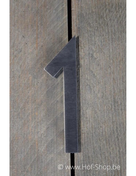 Nummer 1 met afstandshouders - inox 13 cm hoog (Rio)