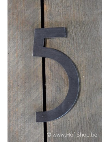 Numéro 5 avec espaceurs - acier inoxydable de 13 cm de haut (numéro de maison 'Rio' KatoDesign)