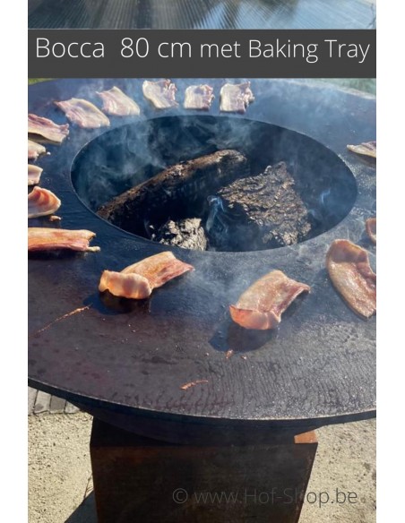 Vuurschaal Bocca 80 x 41 cm met bakring - cortenstaal