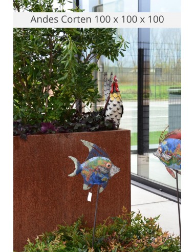 Carrez 100 x 100 x 100 cm - Jardinière Adezz en acier Corten