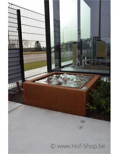 Watertafel 100 x 100 x 40 cm - cortenstaal