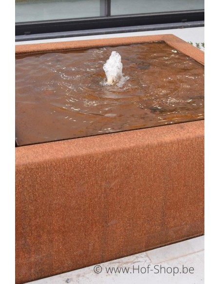 Watertafel 100 x 100 x 40 cm - cortenstaal
