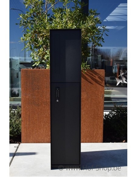 Fenix Front RAL 9005 - boîte à colis eSafe aluminium