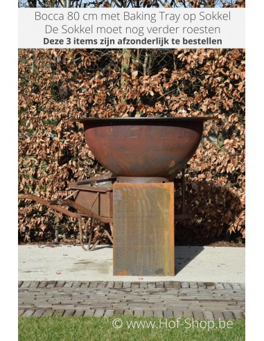 Bocca 80 x 41 cm - Brasero Adezz en acier corten