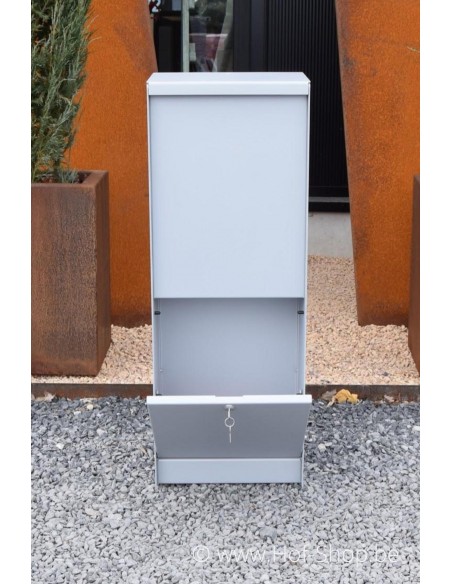 Dropbox Small RAL 9006 - pakketbus aluminium