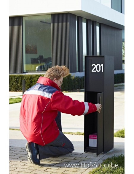 Fenix Front RAL 9005 - boîte à colis eSafe aluminium