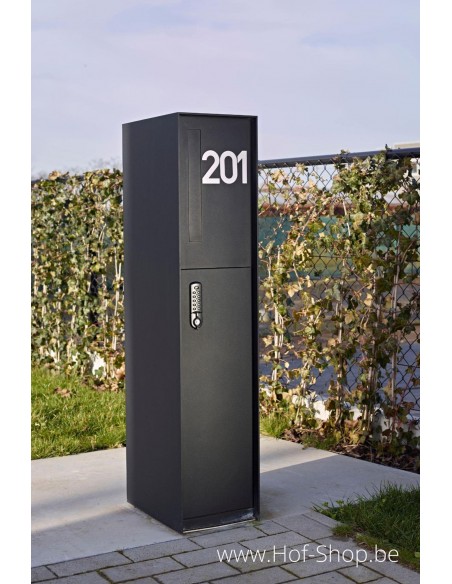 Fenix Front RAL 9005 - boîte à colis eSafe aluminium