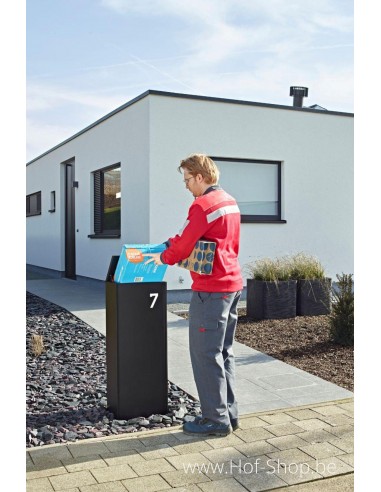 Dropbox Small RAL 9005 - pakketbus aluminium