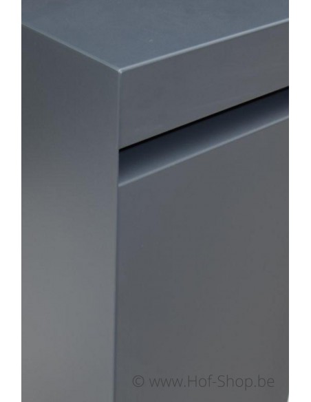 Archi Mini met knopcilinder RAL 7021 - pakketbus aluminium