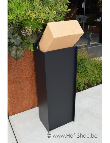 Dropbox Small RAL 9011 - pakketbus aluminium