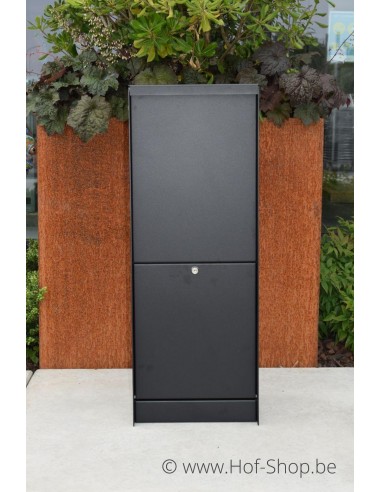 Dropbox Small RAL 9011 - pakketbus aluminium
