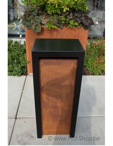 Litru Combo - Geroba boîte aux lettres noir avec acier corten