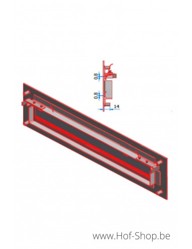 Integra 400 mm - Clapet de la boîte aux lettres pour affleurant aluminium