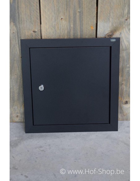 Brievenbusdeur 35,2 x 35,2 cm Zwart aluminium - Albo brievenkastdeur 529/2 'Viola Zwart'