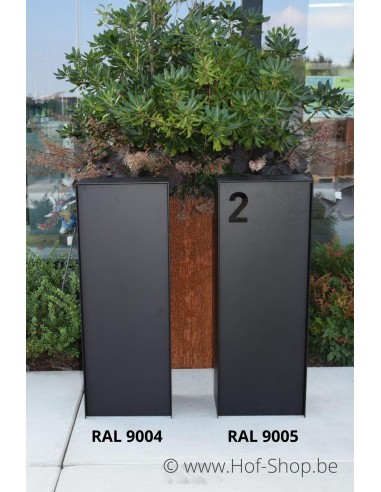 Dropbox Small RAL 9004 versus 9005 - pakketbus aluminium