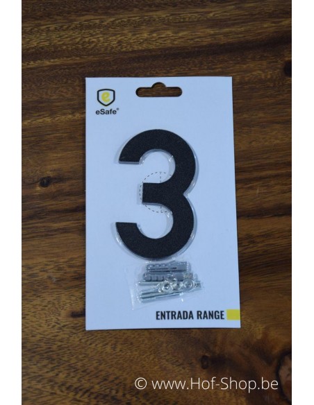 Numéro 3 aluminium noir (10 cm de hauteur, 4 mm d’épaisseur) - numéro Entrada Range