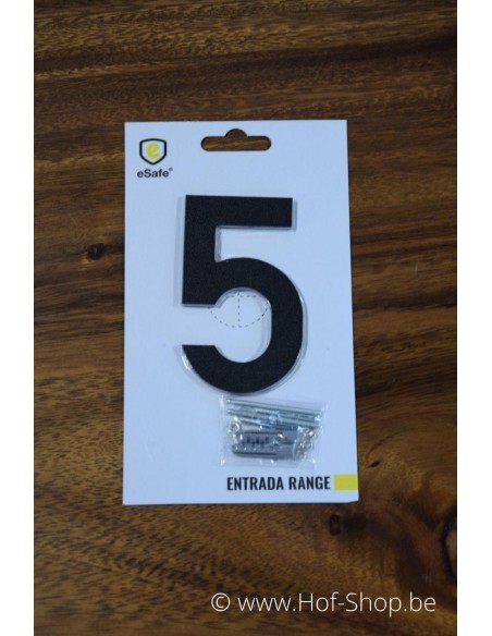Numéro 5 aluminium noir (10 cm de hauteur, 4 mm d’épaisseur) - numéro Entrada Range
