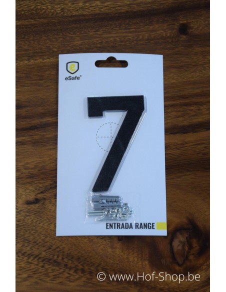 Nummer 7 zwart aluminium (10 cm hoog, 4 mm dik) - Entrada Range Huisnummerg, 4 mm dik) - Entrada Range Huisnummer