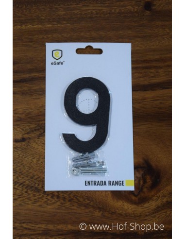 Numéro 9 aluminium noir (10 cm de hauteur, 4 mm d’épaisseur) - numéro Entrada Range