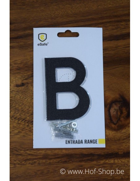 Letter B zwart aluminium (10 cm hoog, 4 mm dik) - Entrada Range Huisnummerg, 4 mm dik) - Entrada Range Huisnummer