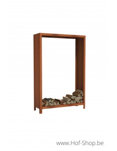 Houtopslag 120 x 40 x 180 cm - wood storage in cortenstaal