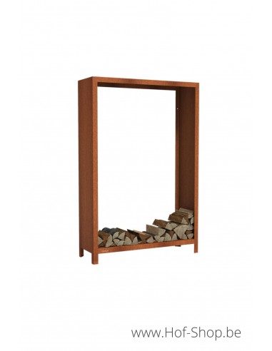 Houtopslag 120 x 40 x 180 cm - wood storage in cortenstaal
