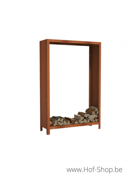 Houtopslag 120 x 40 x 180 cm - wood storage in cortenstaal