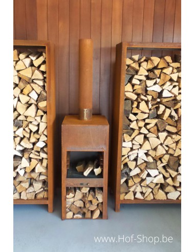 Logg 150 x 40 x 180 cm - Stockage du bois Adezz en acier corten