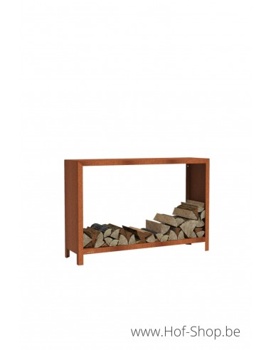 Houtopslag 150 x 40 x 100 cm - wood storage in cortenstaal