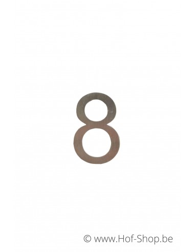 Nummer 8 - inox 5 cm hoog (Ari)