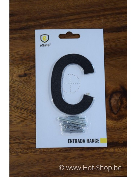 Letter C zwart aluminium (10 cm hoog, 4 mm dik) - Entrada Range Huisnummer