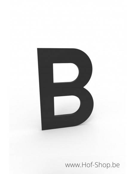Letter B zwart aluminium (10 cm hoog, 4 mm dik) - Entrada Range Huisnummer