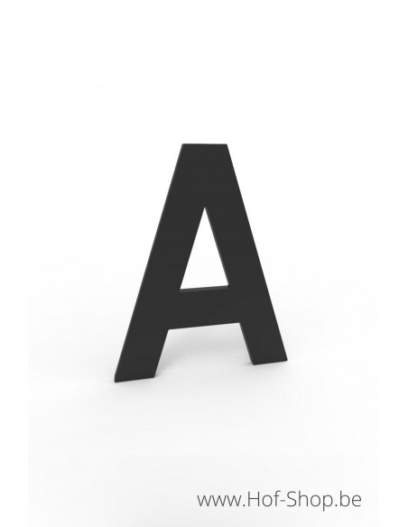 Letter A zwart aluminium (10 cm hoog, 4 mm dik) - Entrada Range Huisnummer